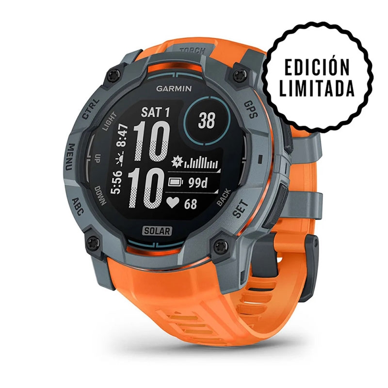 GARMIN Instinct 3 - 50mm SOLAR Gris con correa naranja